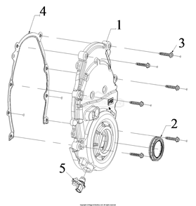 Engine Group - Front Cover Diagram and Parts List for 076650-02  Briggs and Stratton Generator